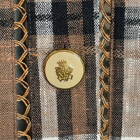 Linen Blend Plaid Jacket - Picture 6 of 14